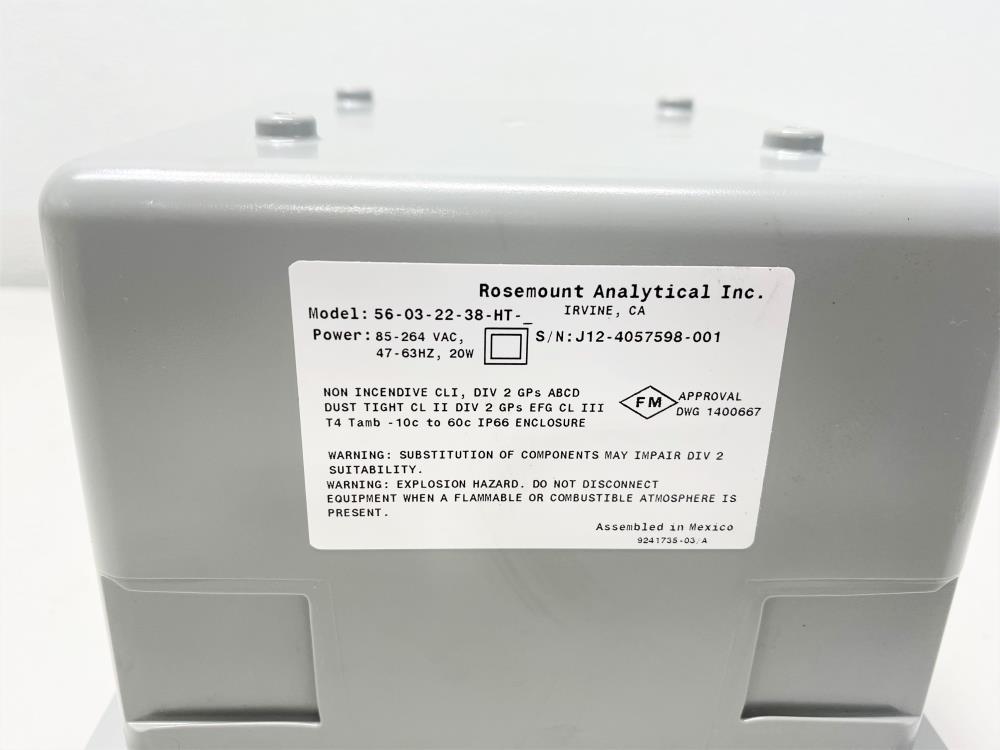 Rosemount Model 56 Advanced Dual Input Analyzer 56-03-22-38-HT